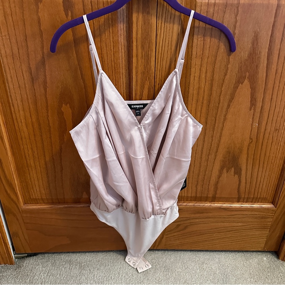 NWT Express Blush Satin Bodysuit